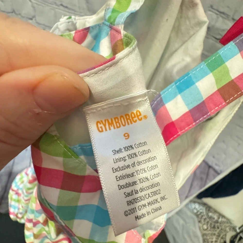 Gymboree size 9 Girl Plaid Ice Cream Sun Dress Spring Summer